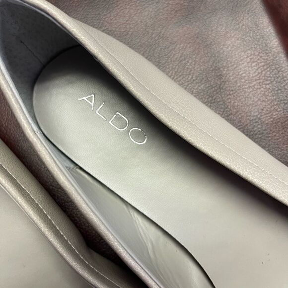 Aldo gray loafers flats with silver studs, size 11 - Picture 6 of 11